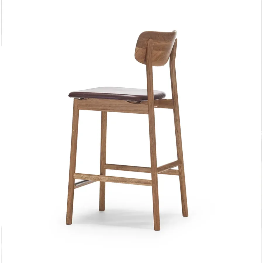 Prima Vista barstol, läder elmo mörkbrun, naturellt oljat ekstativ^Stolab Discount
