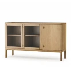 Sideboards & Skänkar|Sideboards & Skänkar-Stolab Prio Mellan skänk, ek naturell olja, glasdörr