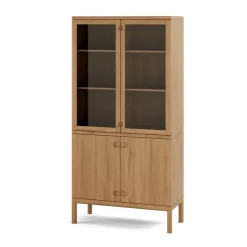 Skåp & Vitrinskåp|Skåp & Vitrinskåp-Stolab Prio vitrinskåp, Ek naturell olja med belysning