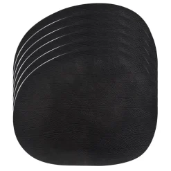 Bordstabletter-Aida Raw bordstablett läder 6-pack, Svart