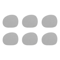 Raw glasunderlägg läder 6-pack, Ljusgrå^Aida Discount