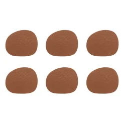 Glasunderlägg-Aida Raw glasunderlägg läder 6-pack, Cinnamon brown (brun)