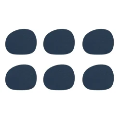 Glasunderlägg-Aida Raw glasunderlägg läder 6-pack, Mörkblå