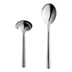 Serveringsbestick-Aida Raw serveringssked och såsslev, Blankpolerat rostfritt stål