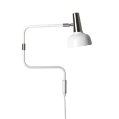 Sänglampor-CO Bankeryd Ray Vägglampa, vit, nickeldetaljer