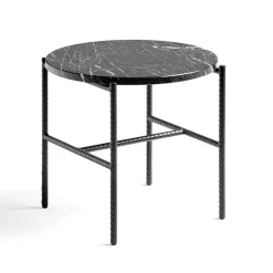 Avlastningsbord & Sidobord-HAY Rebar sidobord Ø45 cm, Black marble-black