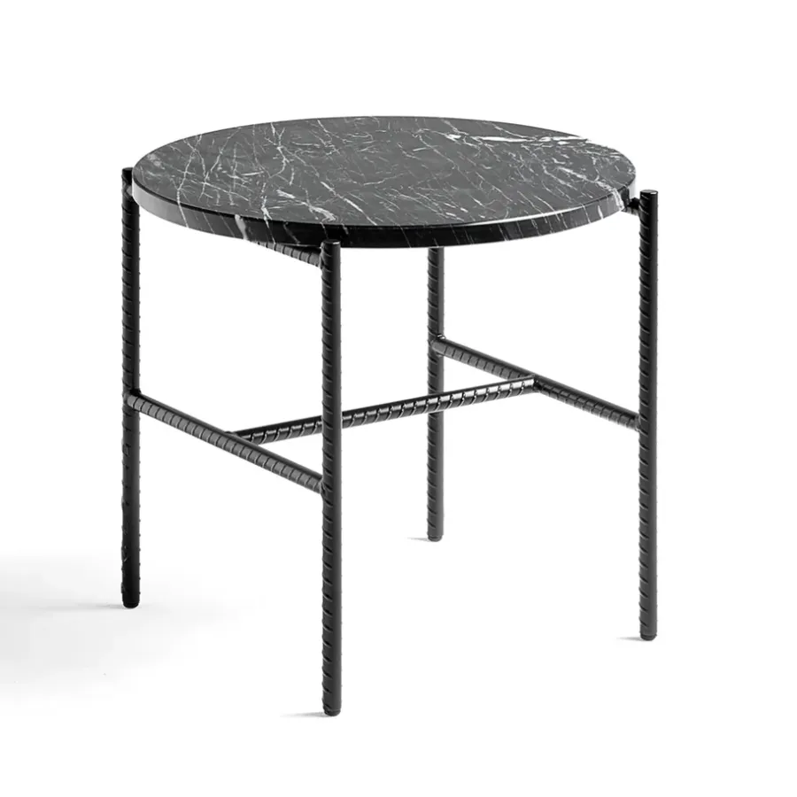 Avlastningsbord & Sidobord-HAY Rebar sidobord Ø45 cm, Black marble-black