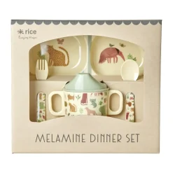 Serviser & Startset|Barnserviser-RICE barnservis 4 delar, Sweet Jungle Print-Cream