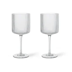 Vinglas-Ferm Living Ripple rödvinsglas 32,5 cl 2-pack, Clear