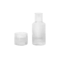 Vattenkaraffer & Kannor-Ferm Living Ripple small karaff set, klar