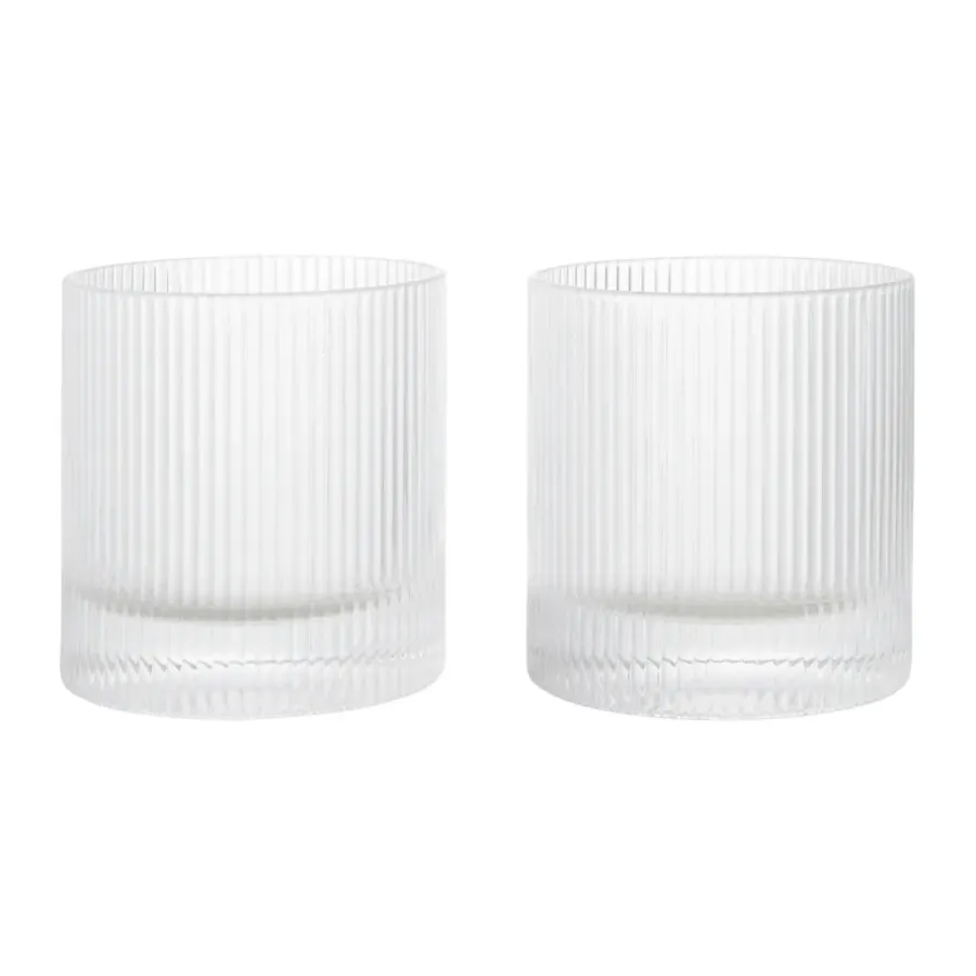 Ripple tumbler glas 25 cl 2-pack, Clear^Ferm Living Online