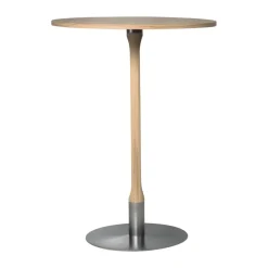 Barbord-Mavis Rod barbord Ø70 cm, Vitpigmenterad mattlackad ek