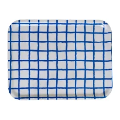 Brickor-Fine Little Day Rutig bricka 33x43 cm, Blue