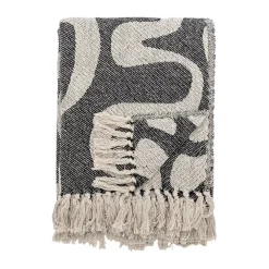 Salobre pläd bomull 160x130 cm, Svart^Bloomingville Best