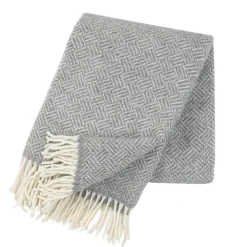 Samba ullpläd, grå^Klippan Yllefabrik Online