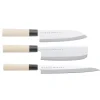 Houcho knivset nakiri, sashimi & santoku, 3 delar^Satake