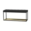 Skohyllor|Skohyllor-Scherlin bänk 11, Svart-svart läder-mässingsplåt