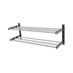 Skohyllor|Skohyllor-Scherlin skohylla 12, stål/svart, svartlackerad aluminium