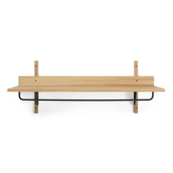 Sector hylla med stång 37x87 cm, Oak-black brass^Ferm Living Sale