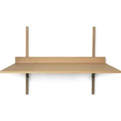 Skrivbord-Ferm Living Sector skrivbord, Oak-black brass