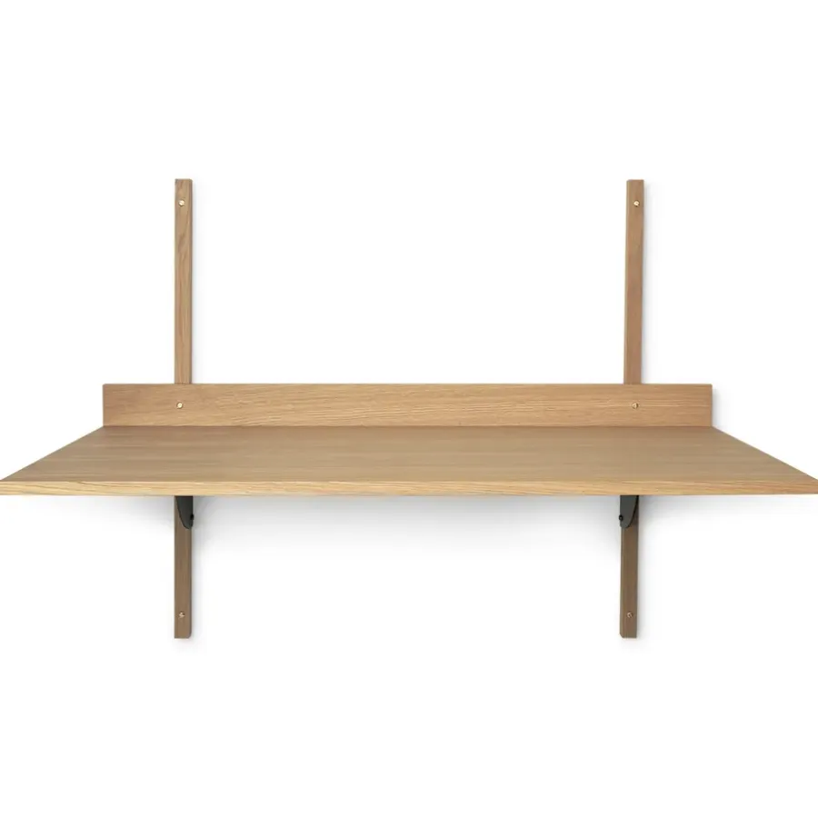 Skrivbord-Ferm Living Sector skrivbord, Oak-black brass
