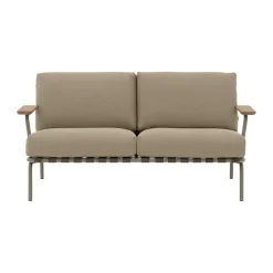 Balkongmöbler·Balkongsoffor|Balkongsoffor-Muuto Settle 2-sits soffa, Ribbed Weave 5 Taupe