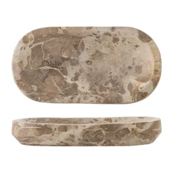 Dekorationsdetaljer|Dekorationsbrickor-Bloomingville Shao bricka marmor 24,5x12,5 cm, Natur