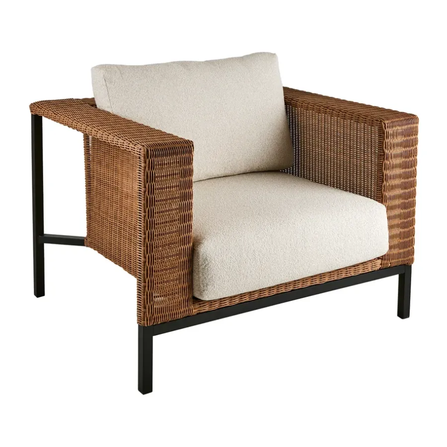 Loungemöbler·Loungefåtöljer & Utefåtöljer|Loungefåtöljer & Utefåtöljer-Brafab Shell loungefåtölj, Teddy rice-svart