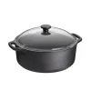 Gjutjärnsgrytor|Grytor-Skeppshult Gjutjärn Skeppshult gryta rund med glaslock, 5,5 l