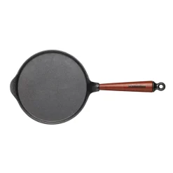 Gjutjärnspannor|Stekpannor-Skeppshult Gjutjärn Skeppshult pannkakspanna med trähandtag, 23 cm