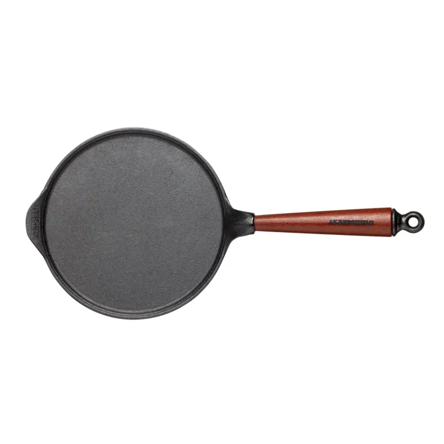 Gjutjärnspannor|Stekpannor-Skeppshult Gjutjärn Skeppshult pannkakspanna med trähandtag, 23 cm