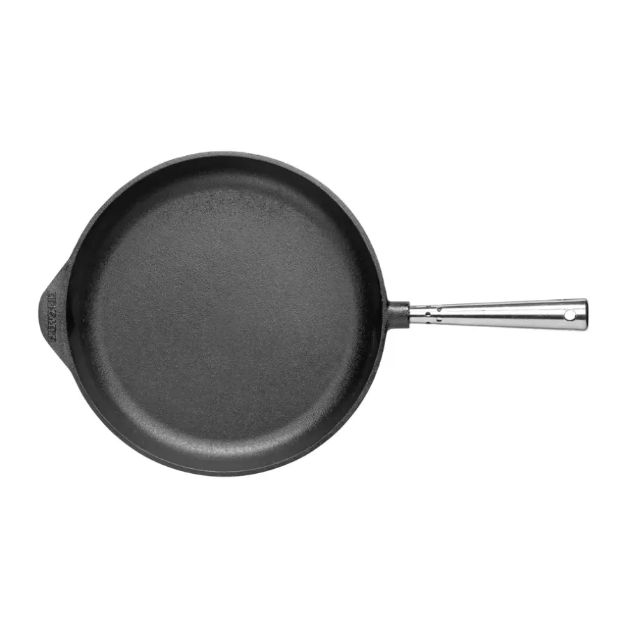 Gjutjärnspannor|Stekpannor-Skeppshult Gjutjärn Skeppshult stekpanna rak kant med stålhandtag, 28 cm
