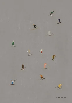 Skiers poster 50x70 cm, Grå^Fine Little Day Online