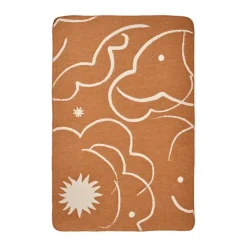 Barnfiltar|Barnfiltar-Ferm Living Skye filt, Sienna-parchment, 80x120 cm