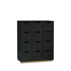 Byråer & Hurtsar|Byråer & Hurtsar-Asplund Snö B byrå, char grey, björksockel