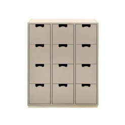 Snö B byrå, dark sand, björksockel^Asplund Discount