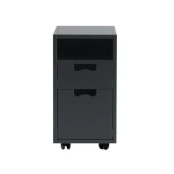 Snö G3 sängbord, char grey, svarta hjul^Asplund Sale