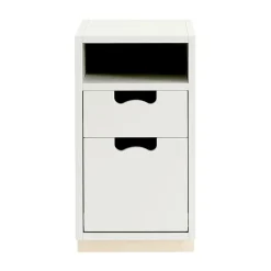 Sängbord-Asplund Snö G3 sängbord, white, björksockel