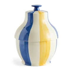 Förvaringsburkar-HAY Sobremesa stripe kakburk Ø19 cm, Blue-yellow