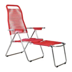 Sittmöbler·Solstolar & Solsängar|Solstolar & Solsängar-Fiam Spaghetti solstol med fotstöd, Red