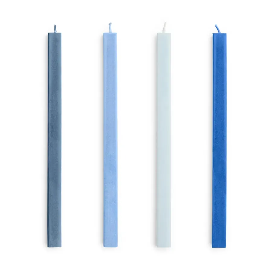 Square Candle ljus mix 4-pack, Blues^HAY Clearance