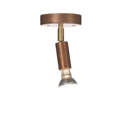 Sänglampor-Örsjö Belysning Star 1 vägglampa/taklampa, rå koppar, med kopplingshus