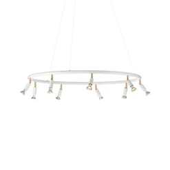 Taklampor & Pendlar-Örsjö Belysning Star rund pendel, vit strukturlack