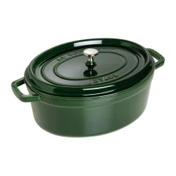 La Cocotte oval gryta gjutjärn 6,7 L, Basilikagrön^STAUB Discount