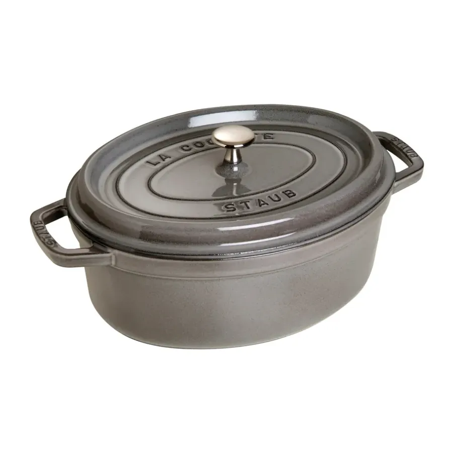 La Cocotte oval gryta gjutjärn 5,5 L, Grafitgrå^STAUB Outlet