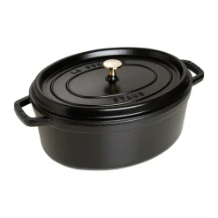 Gjutjärnsgrytor|Grytor-STAUB La Cocotte oval gryta gjutjärn 6,7 L, Svart