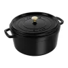 Gjutjärnsgrytor|Grytor-STAUB La Cocotte rund gryta gjutjärn 12,6 L, Svart