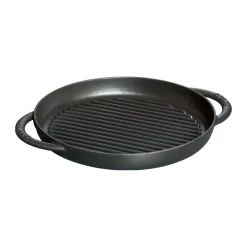 Grillpannor|Gjutjärnspannor-STAUB Pure grillpanna gjutjärn rund svart, Ø26 cm