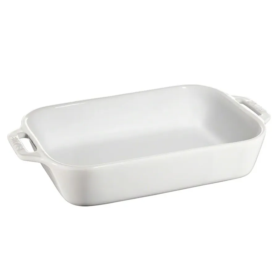 Ugnsformar-STAUB rektangulär ugnsform 27 x 20 cm, vit