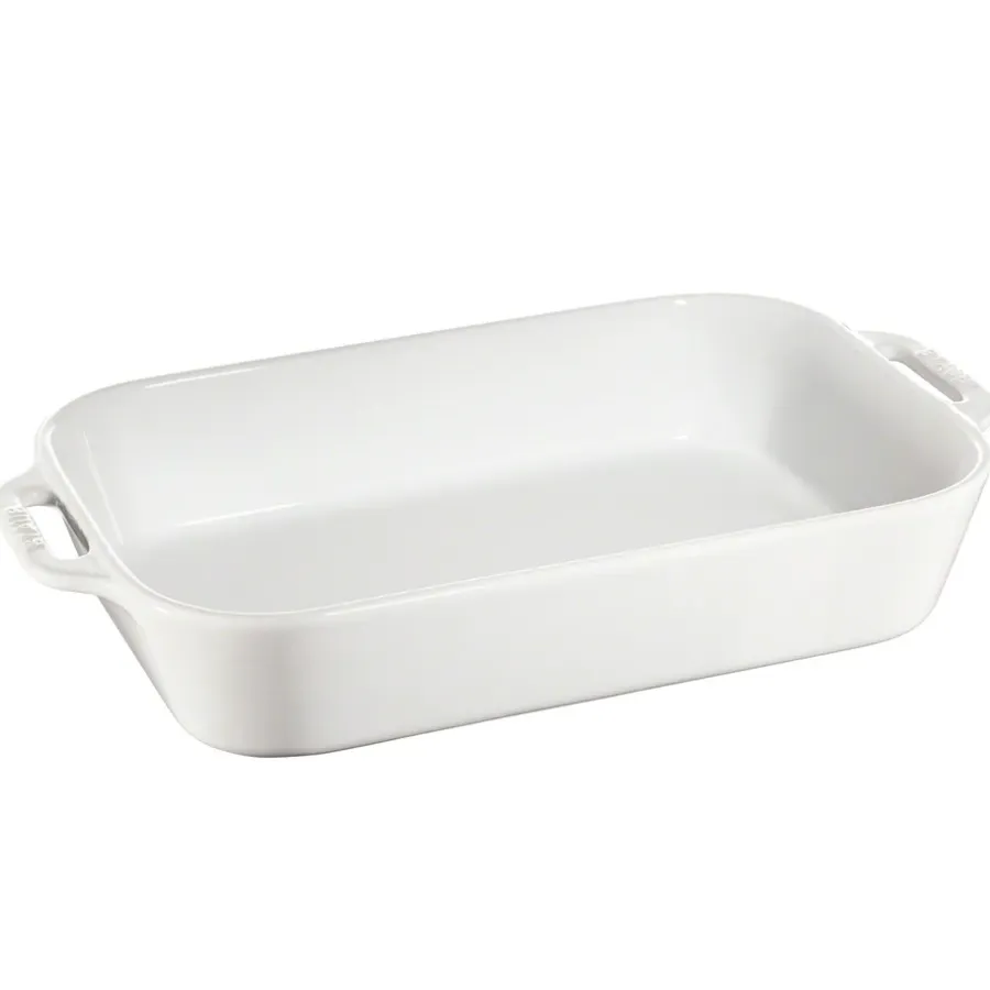 Ugnsformar-STAUB rektangulär ugnsform 34 x 24 cm, vit